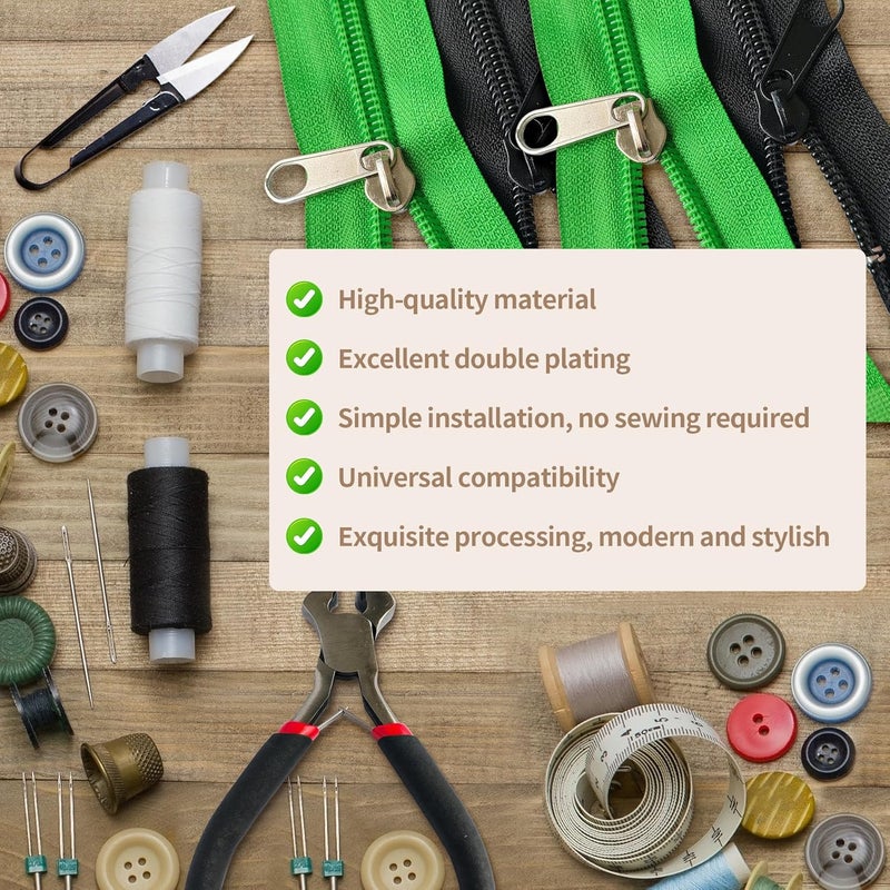Vintex 60 Pcs Zipper Repair Kit with Replacement Sliders, #5 Metal Zipper Pull Replacement Kit for Jackets, Coats, Tents, Backpacks, Sleeping Bags, and Luggage - Image 5
